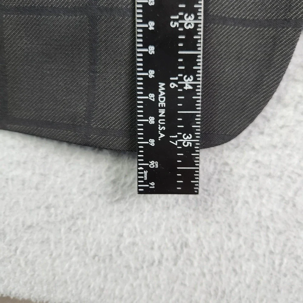 Armani Collezioni Blazer Jacket Men 44L Charcoal Grey Windowpane Single Breasted